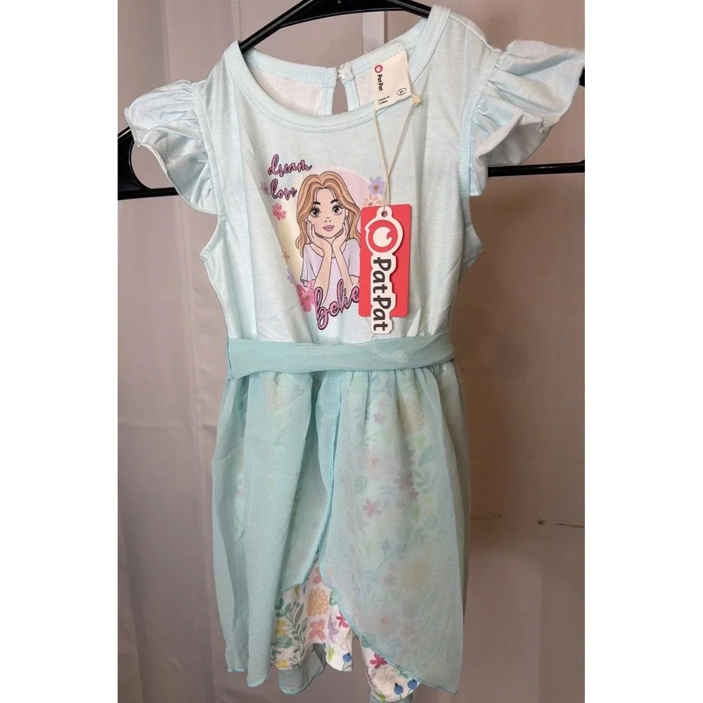 PatPat Toddler Graphic Tulle Skort Dress Size 3 Years